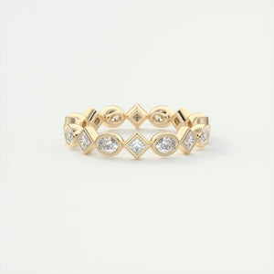1.30CT Oval & Princess Moissanite Bezel Full Eternity Wedding Band