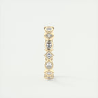 1.30CT Oval & Princess Moissanite Bezel Full Eternity Wedding Band