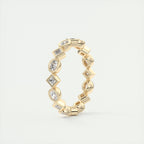 1.30CT Oval & Princess Moissanite Bezel Full Eternity Wedding Band