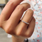 Round Moissanite Semi Eternity Band