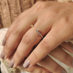 Round Cut Moissanite Open Gap Band
