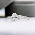 2.25 CT Oval Moissanite Pave Setting Engagement Ring