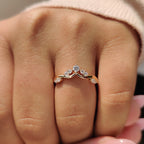 Crown Wedding Band With Round Diamond