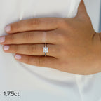 1.75 CT Princess Cut Moissanite Solitaire Engagement Ring