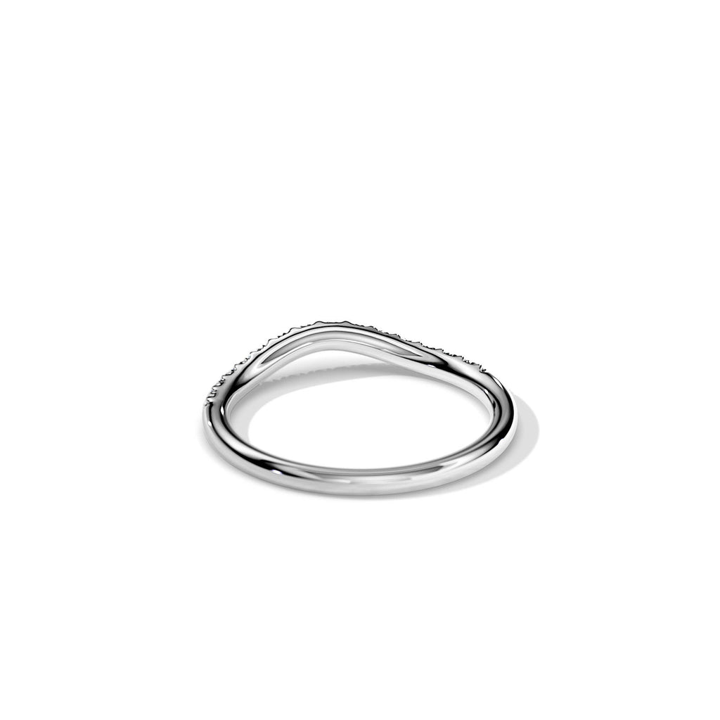 0.15 TCW Round Moissanite Curved Wedding Band