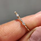 White Gold Marquise And Round Diamond Band