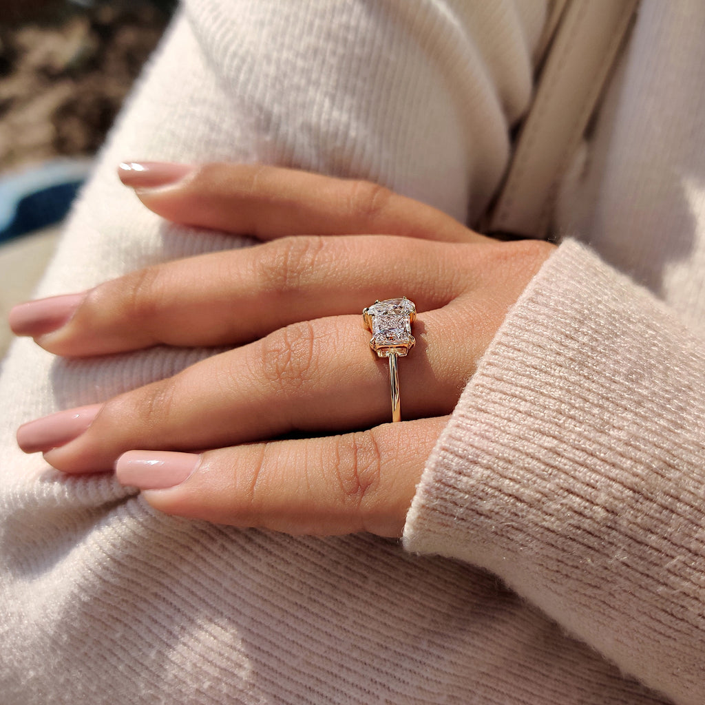 Pear And Princess Cut 2 Stone Diamond Ring