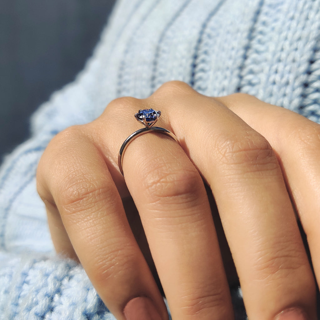 Royal Blue Ring In Simple Solitaire Style