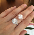 2.30 CT Cushion Moissanite Vintage Halo Engagement Ring