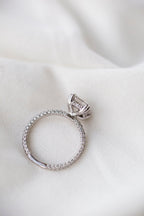 2.30 CT Emerald Moissanite Hidden Halo Setting Engagement Ring