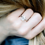 2.75 CT Emerald Cut Moissanite Solitaire Engagement Ring