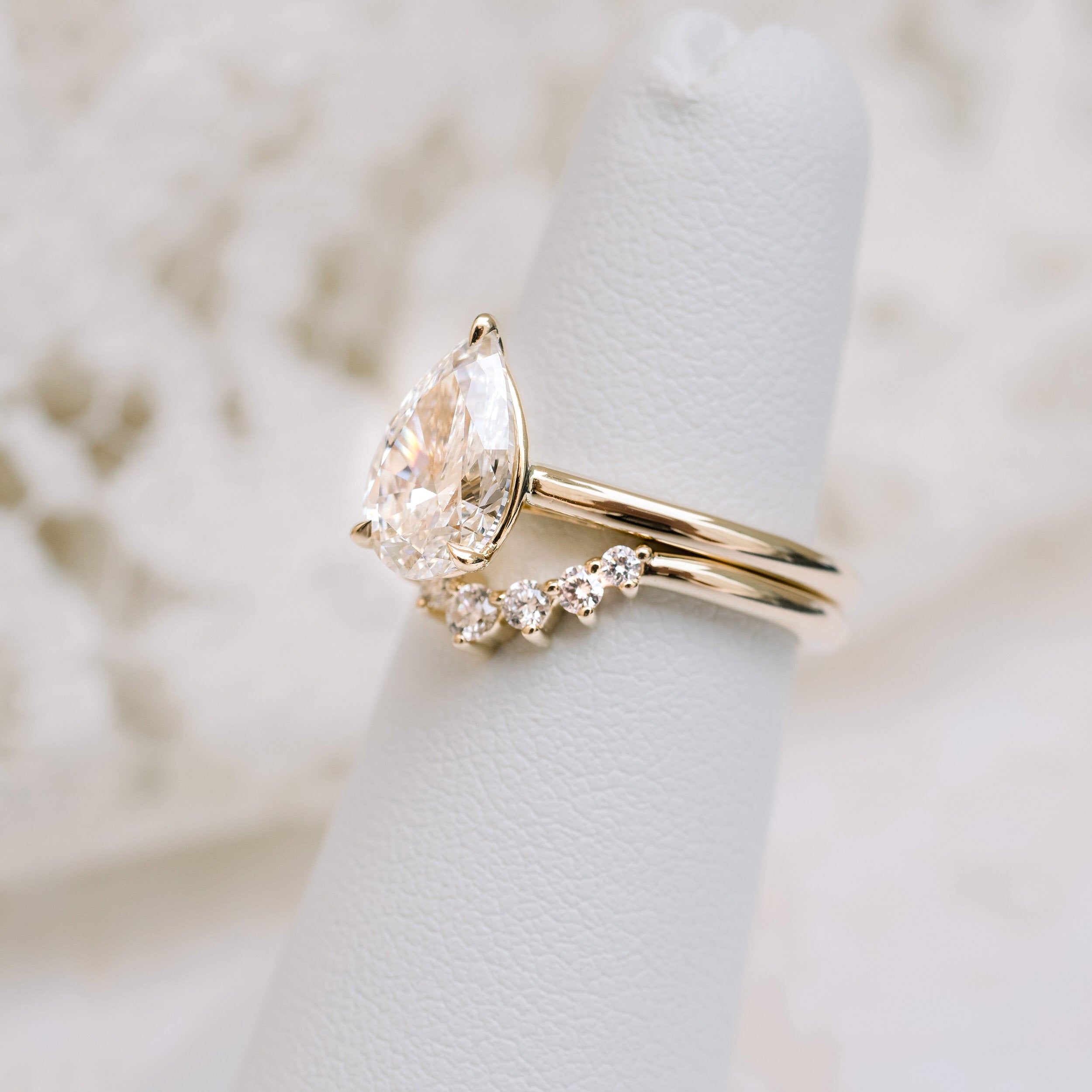 4.0 CT Pear Cut Moissanite Solitaire Engagement Ring