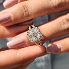 Cushion Cut Diamond Ring In Halo Setting