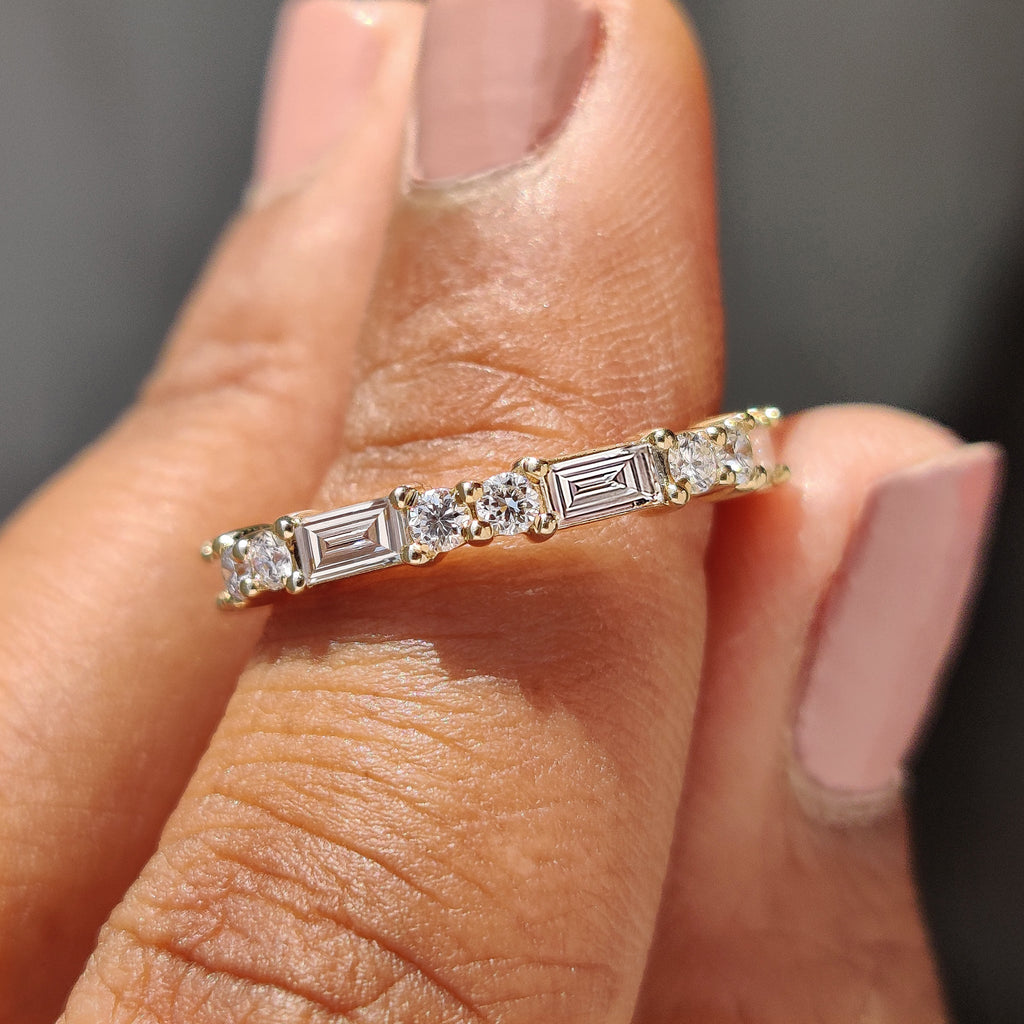 Baguette And Round Wedding Band