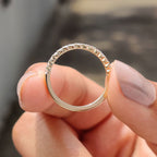 Round Cut Half Eternity Band With French Pave Style