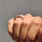 Round Moissanite Half Eternity Band For Her