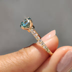 Round Cut Engagement Ring With Round Cut Pave Style
