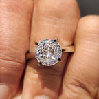 Moissanite Solitaire Ring With portuguese Cut