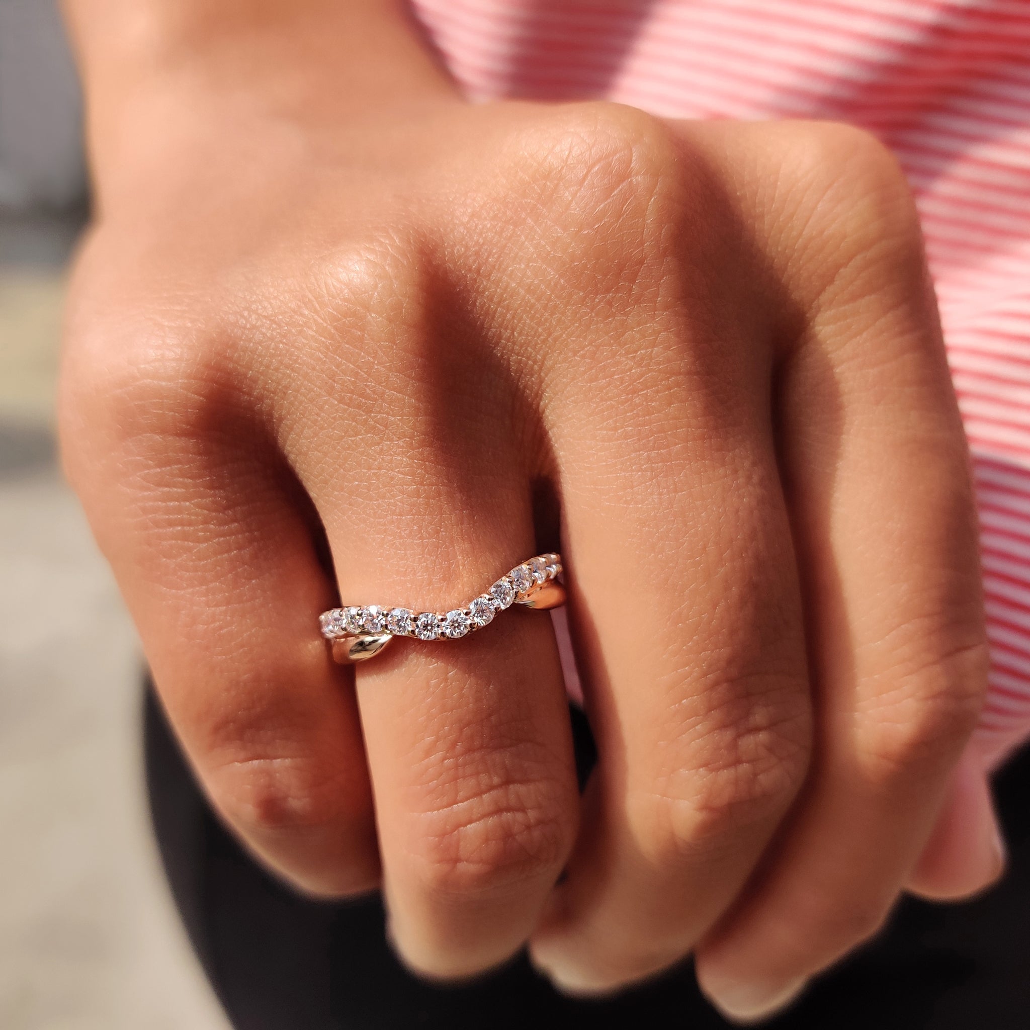 Stackable Curved Wedding Band Main image