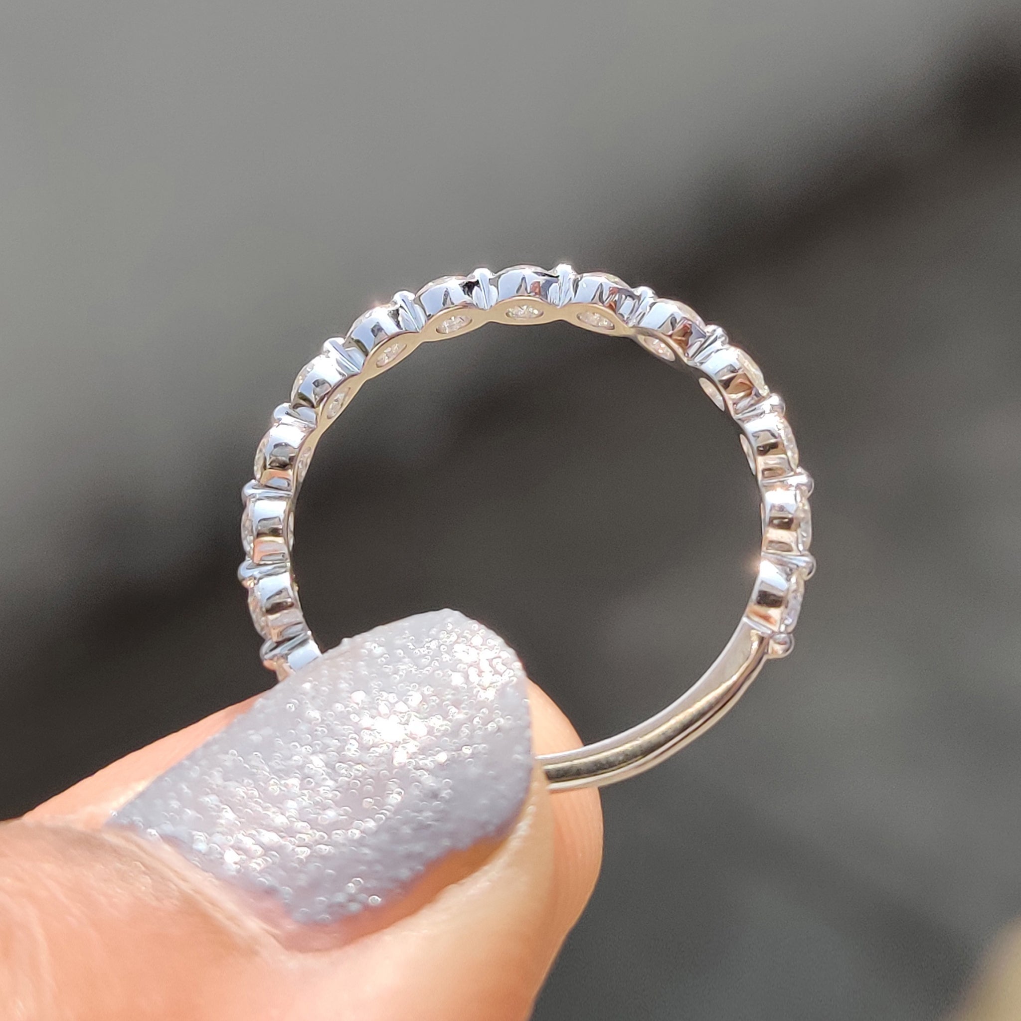 Half Eternity Round cut wedding band