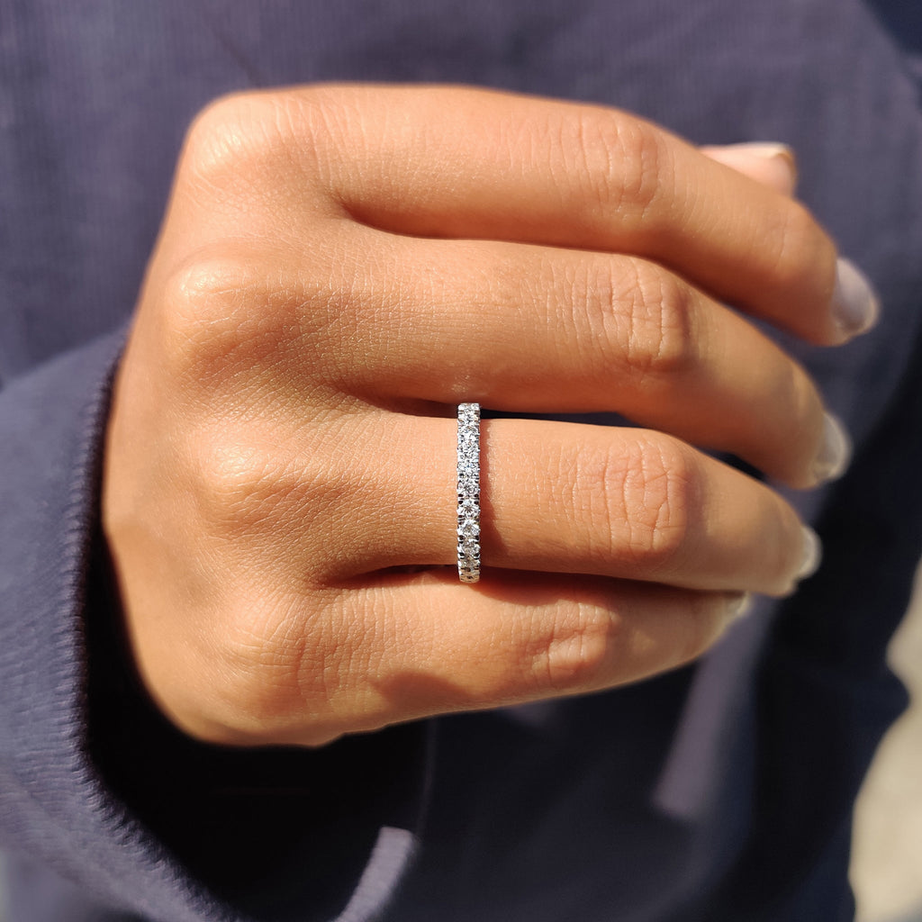 Half Eternity Round Moissanite Wedding Band