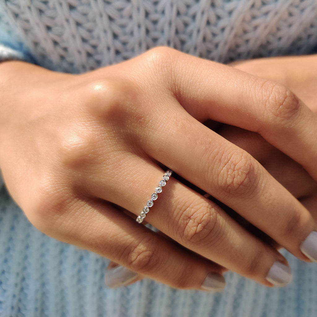 Round Eternity Band In a Smooth Bezel Set Design