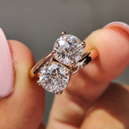 Toi Et Moi Ring with Jubilee Cut Two Stone Style