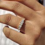 Half Eternity Oval Cut Diamond Band