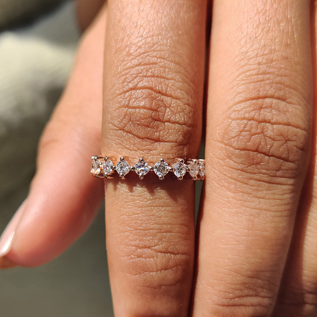 Round Diamond Band - White Gold