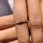 3 Stone Wedding Band - Round Diamonds