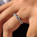 Evil Eye Infinity Wedding Band In White Gold