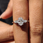 3 Stone Diamond Ring With Oval And Pear Cut