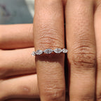 Half Eternity 5 Stone Wedding Band In white Gold