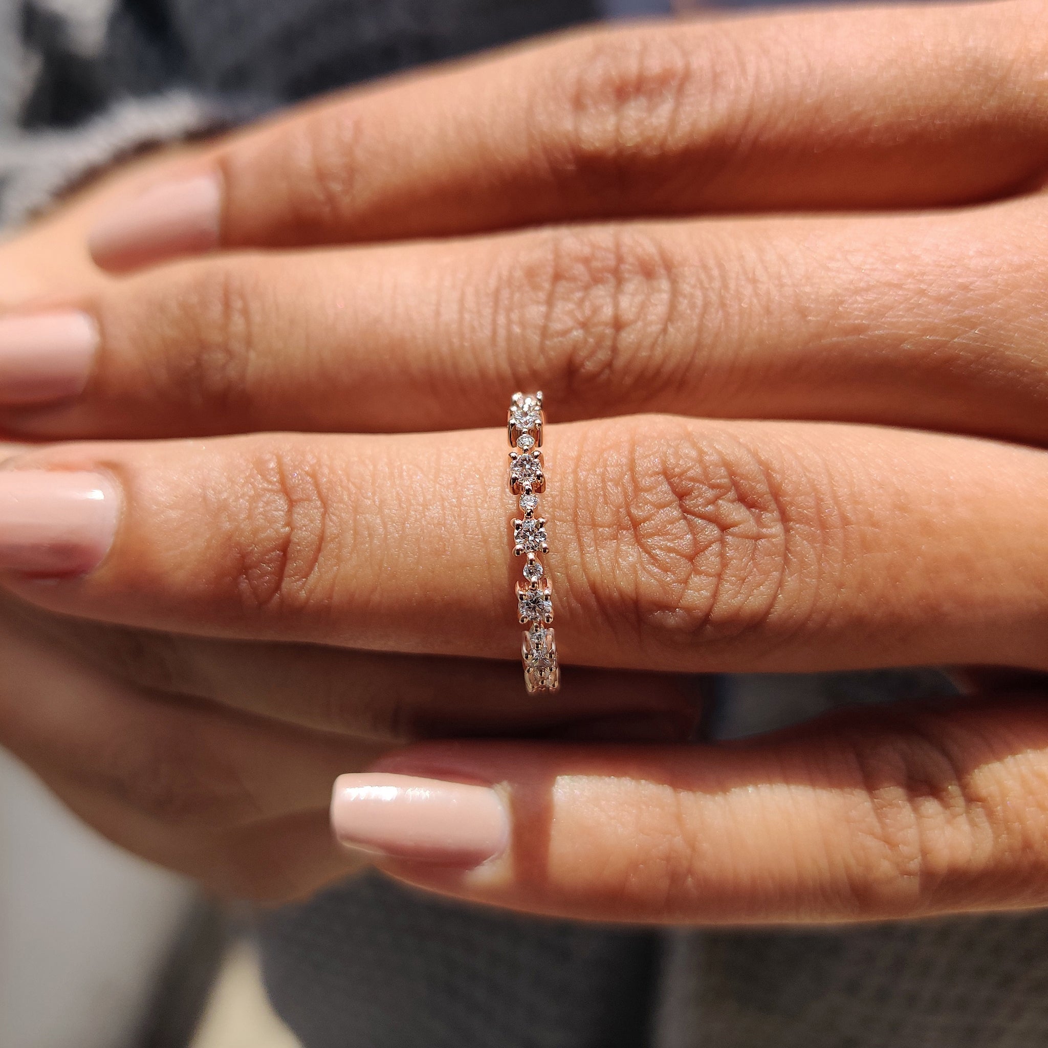 Lab Grown Diamond Rose Gold Eternity Band Secondary image