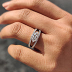 East West Marquise Engagement Ring In Split Shank Style