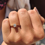 Square Radiant Cut Diamond Ring In Yellow,Rose,White Gold