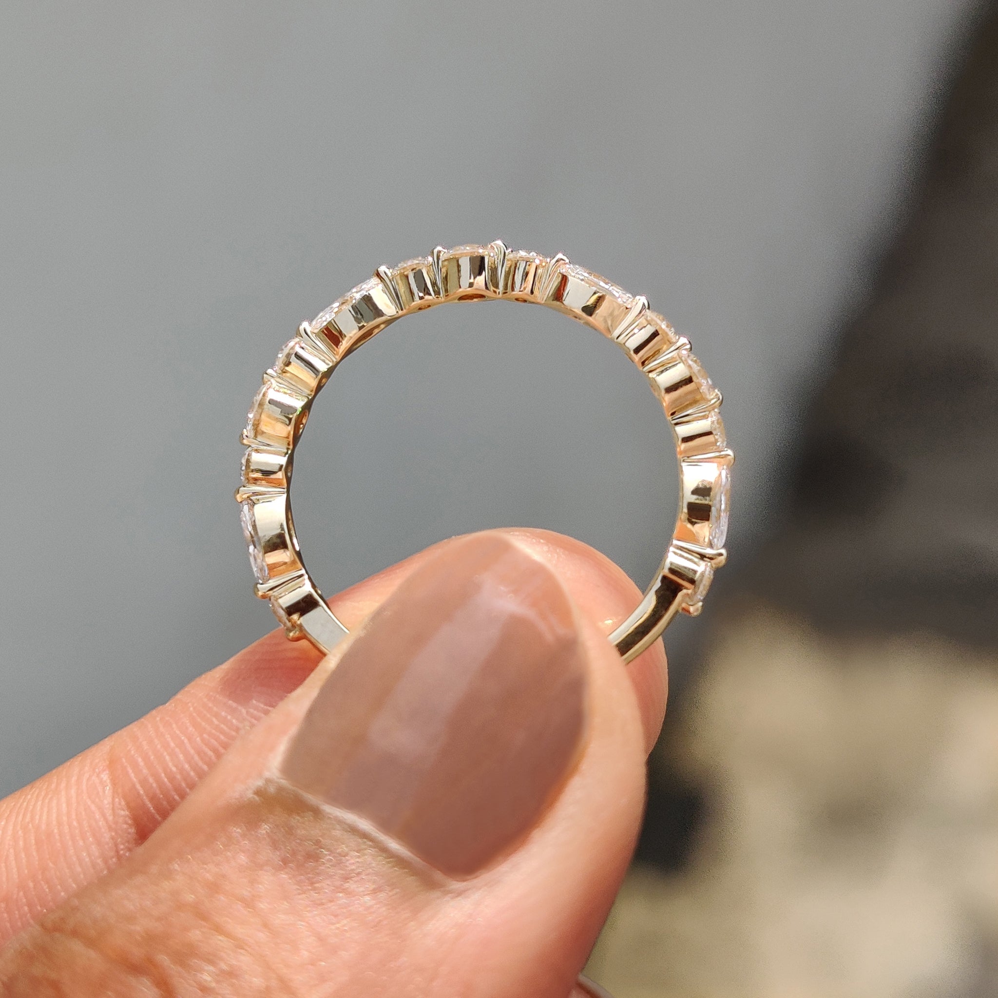 Marquise Wedding Band Set – Shared Prong Setting