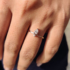 2 Stone Engagement Ring With Pear and Round Diamond