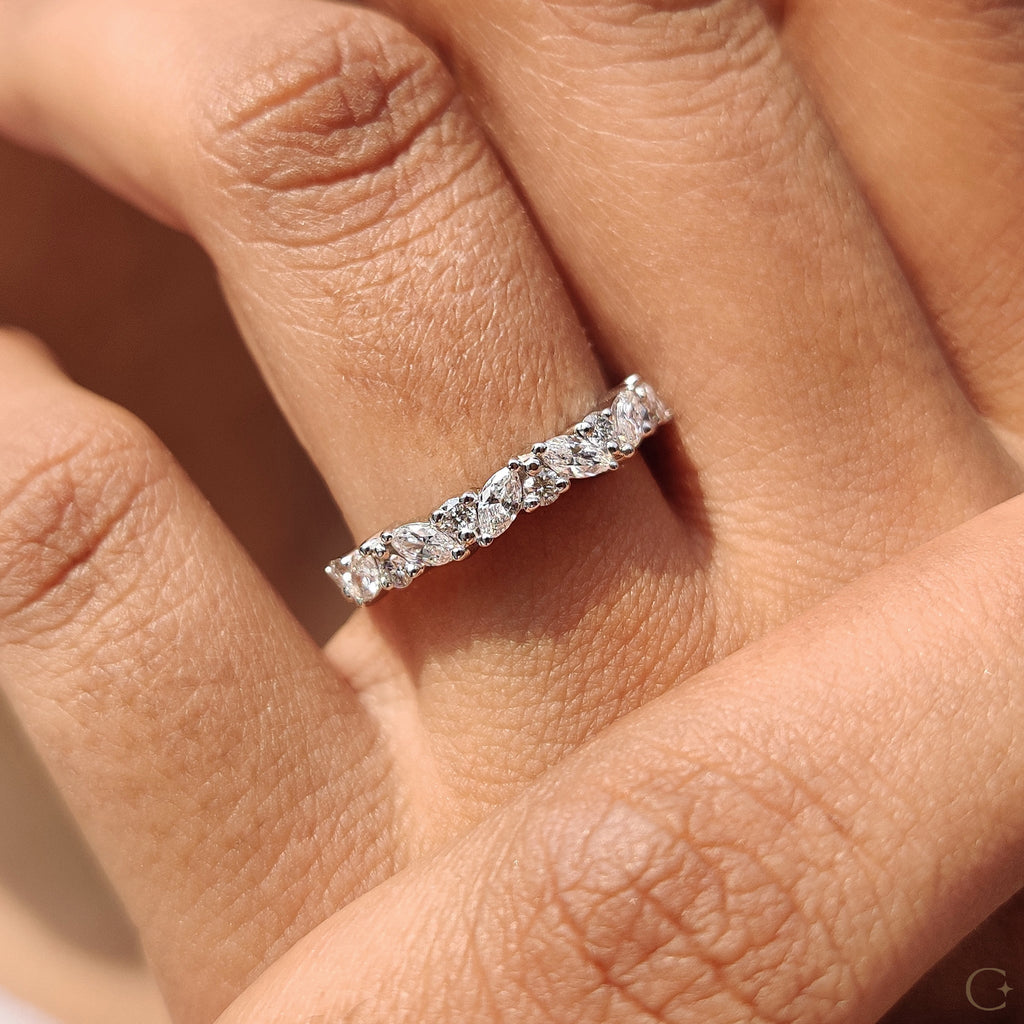 Half Eternity Wedding Band In Rose Gold