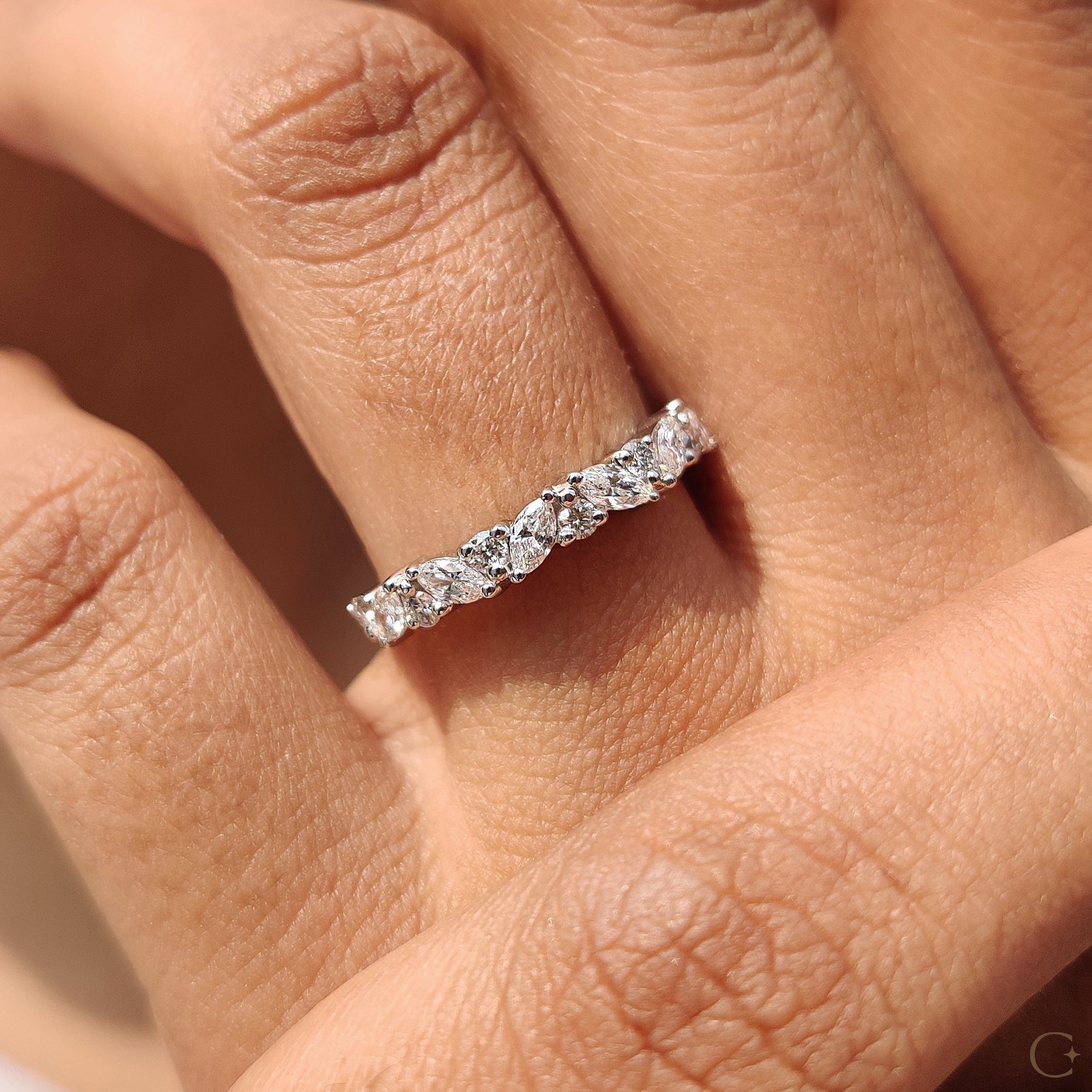 Half Eternity Wedding Band In Rose Gold