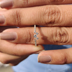Round Cut Diamond Simple Yellow Gold Wedding Band