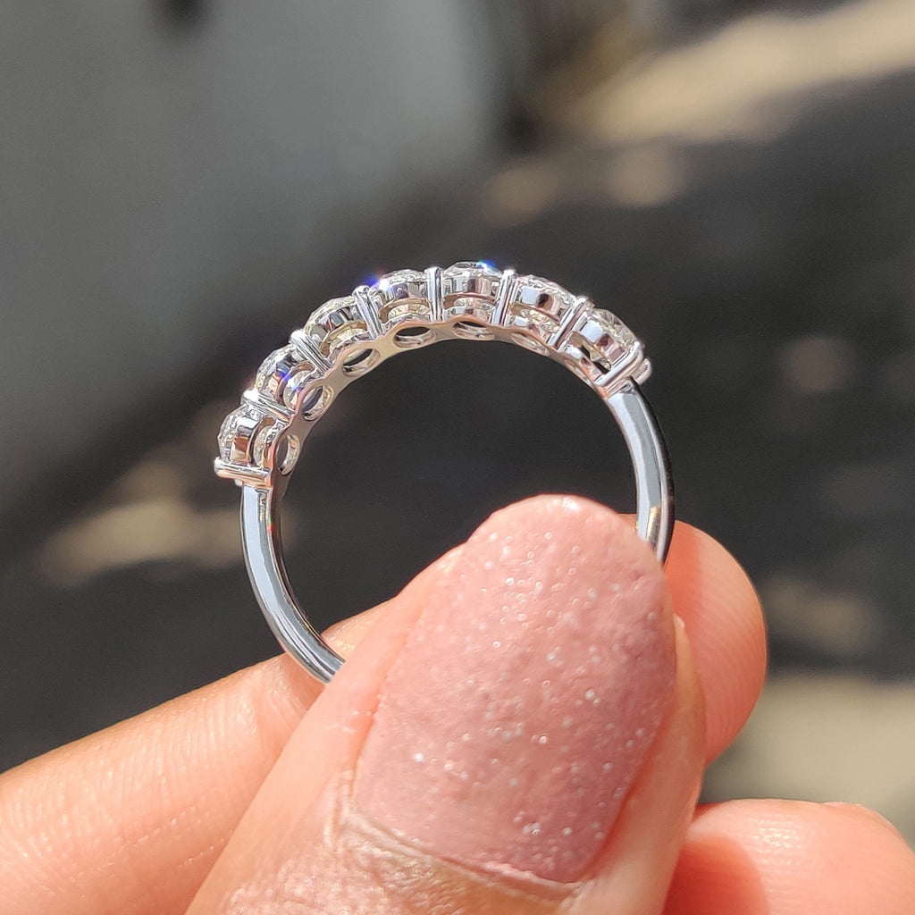 Oval Wedding Band In White Gold