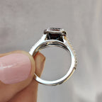 Halo Setting Black Gold Emerald Ring