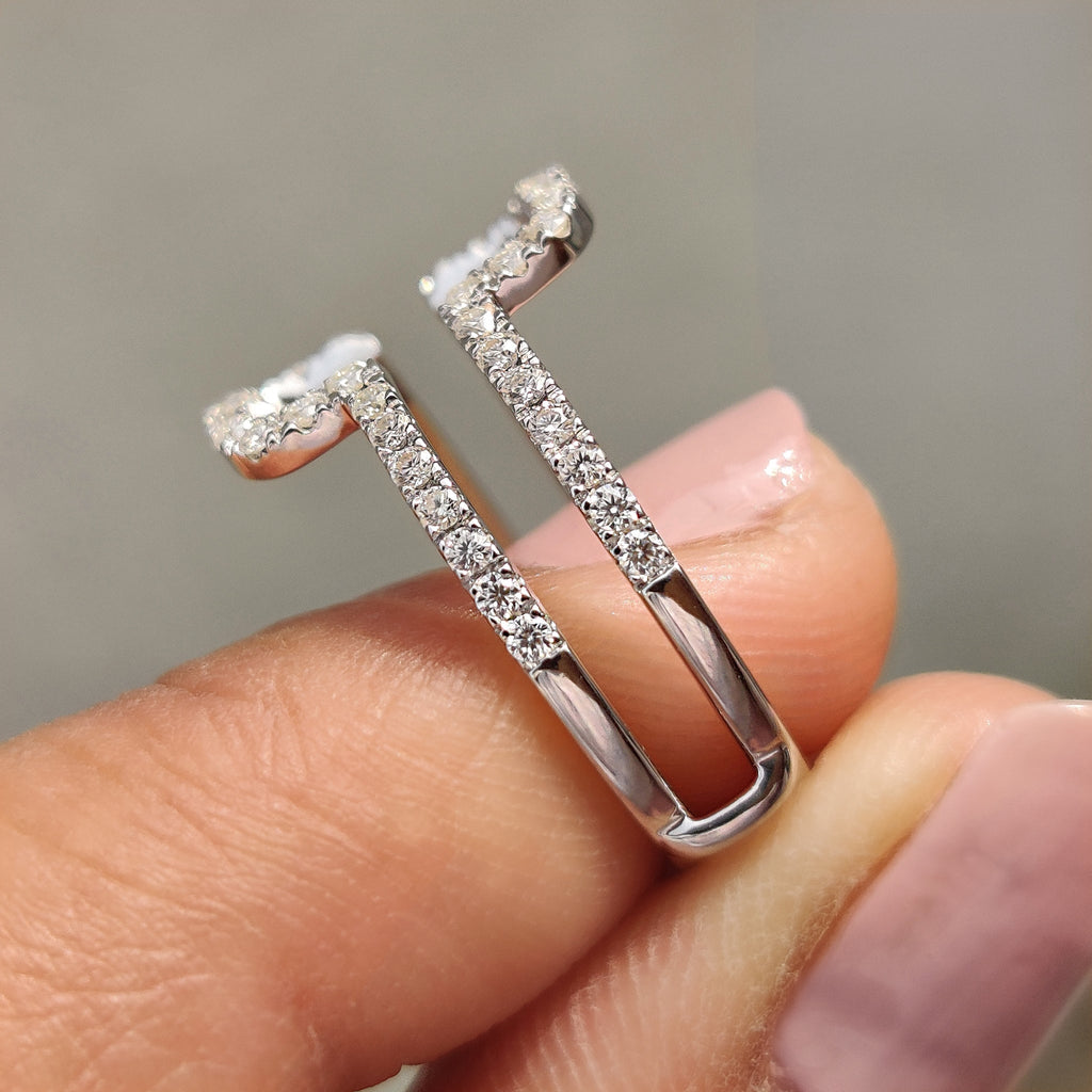 Round Cut Ring Enhancer Wedding Band In Wrap Guard style