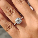 Cushion Cut Engagement Ring With Cathedral Setting