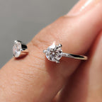 Round Cut 2 Stone Open Gap Wedding Band