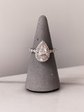 2.0 CT Pear Cut Moissanite Halo Engagement Ring