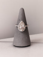2.0 CT Pear Cut Moissanite Halo Engagement Ring