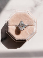 2.0 CT Pear Cut Moissanite Halo Engagement Ring