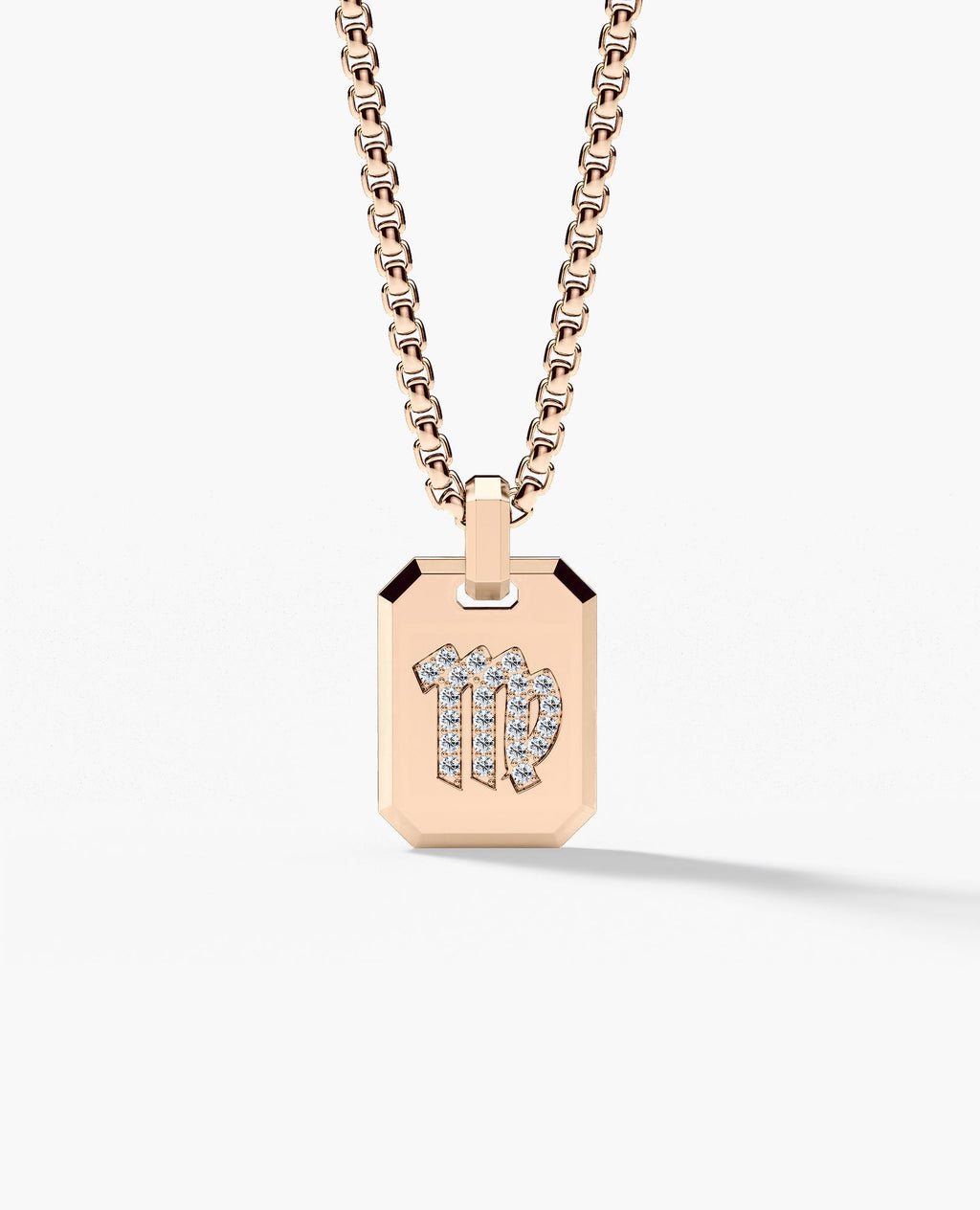 VIRGO MINI ZODIAC Dog Tag Gold Pendant with 0.25ct Diamonds